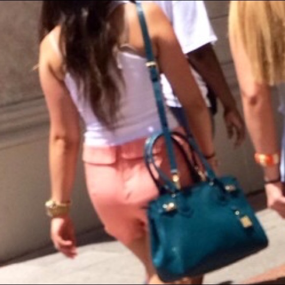 Henri Bendel CARLYLE SATCHEL-CAVIAR in color AQUA - Picture 3 of 8